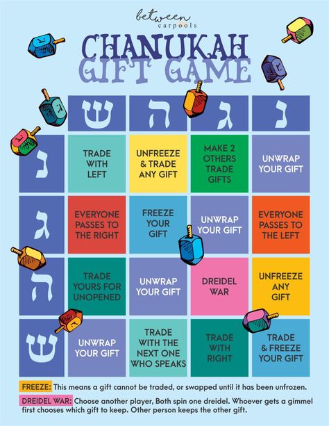 Hanukkah Games For Adults, Hanukkah Games For Kids, Hanukkah Party Games, Chanukah Games, Hanukkah Games, Chanukah Crafts, Dreidel Craft, Hannukah Party, Dreidel Game