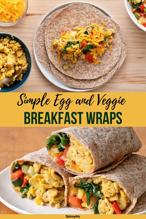 Simple Egg and Veggie Breakfast Wraps Meal Prep Egg Wraps, Egg And Veggie Breakfast Wrap, Healthy Breakfast Wraps Eggs, Breakfast Veggie Ideas, Egg Wraps Breakfast, Breakfast Wraps Healthy, Egg Wrap Recipes, Egg Breakfast Wrap, Breakfast Egg Wrap