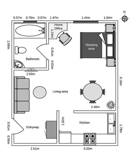 How to Decorate a Studio Apartment on a Budget | Medium Open Studio Apartment Layout, 450 Sq Ft Studio Apartment Ideas, Open Studio Apartment, Decorate A Studio Apartment, Apartment On A Budget, Mismatched Furniture, A Studio Apartment, Studio Apt, Small Studio Apartment