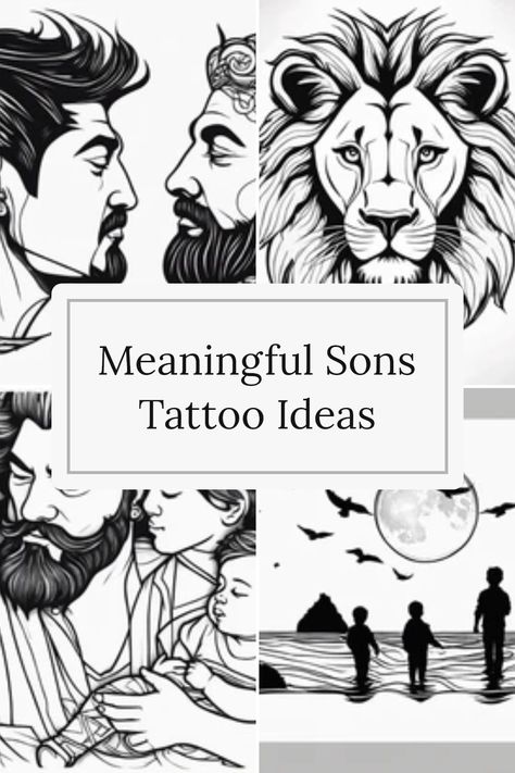 Looking for some unique sons tattoo ideas? Whether you're celebrating your bond with your son, commemorating a special moment, or remembering a beloved child, this collection has something for everyone. From gorgeous father-son silhouettes to a touching lion design symbolizing protection and love, every tattoo tells your family's story. Discover some of the most inspiring designs that resonate with the connection you cherish while browsing our site for more tattoo inspiration. Let's celebrate those beautiful memories you want to wear proudly! My Sons Keeper Tattoo, Tattoos For Your Son Ideas Mom, Dad Son Tattoo Design, Tattoo Ideas For My Son, Father And Son Tattoo Design, Son Tattoo For Dad, Tattoos To Represent Your Children, Tattoos For Your Son, Kid Tattoos