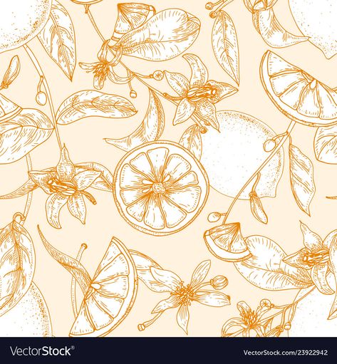 Aesthetic Lemon, Leaves Sketch, Wallpaper Paper, Herringbone Wallpaper, Lemon Flowers, Fruits Drawing, Lemon Patterns, Lino Cut, Tea Culture