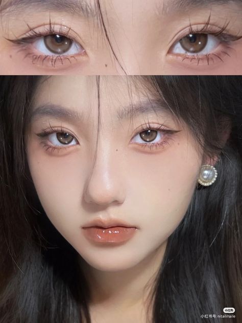 Makeup Layout, Asian Makeup Looks, Soft Makeup Looks, Doll Eye Makeup, Makeup Face Charts, Korean Eye Makeup, Matte Makeup, Ethereal Makeup, 사진 촬영 포즈