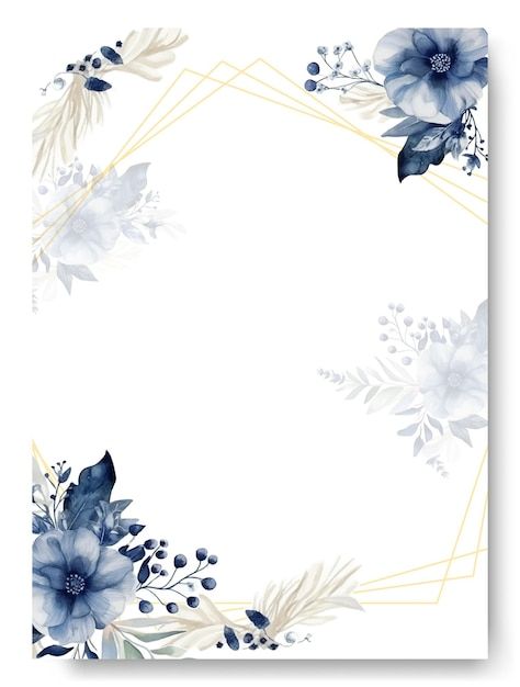 Floral wedding invitation card template ... | Premium Vector #Freepik #vector #blue #blank #elegant #wedding Wedding Card Design Blank, Wedding Invitation Cards Design Creative, Wedding Card Designs Creative, Pastel Invitation Template, Background Wedding Invitation Design, Wedding Design Background, Cute Invitation Ideas, Wedding Card Design Templates, Editable Invitations Free Templates