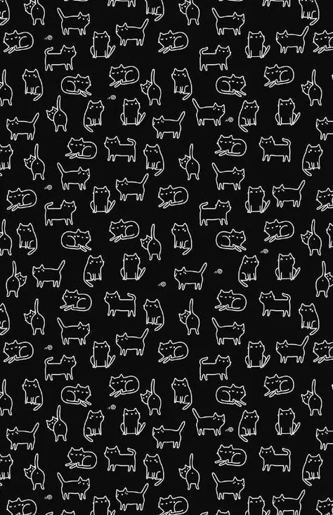 The 50+ Best Witchcraft Wallpaper For Your iPhone | Tea & Rosemary Black Cat Pattern Wallpaper, Black Pattern Wallpaper, Cat Pattern Wallpaper, Black Cat Pattern, Cat Phone Wallpaper, Gift Wrapper, Cute Cat Wallpaper, Cute Patterns Wallpaper, Cat Aesthetic