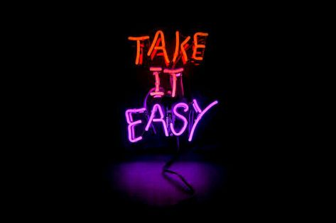 neon |❤ Pinterest: @ SaDeesse ❤| Take It Easy Wallpaper, Easy Neon Sign, Easy Wallpaper, Glow Stick Valentine, Angel Jimin, Neon Quotes, Laptop Wallpaper Desktop Wallpapers, Neon Words, Wallpaper Retro