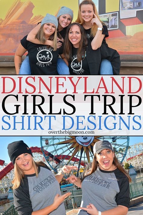 These Disneyland Shirt Designs are the perfect way to take your Disneyland trip to the next level! From overthebigmoon.com! Disneyland Girls Trip, Girls Disney Shirts, Disneyland Holidays, Disneyland Shirt, Disneyland Planning, Big Moon, Create Your Life, Mom Things, Disney Trip Shirts