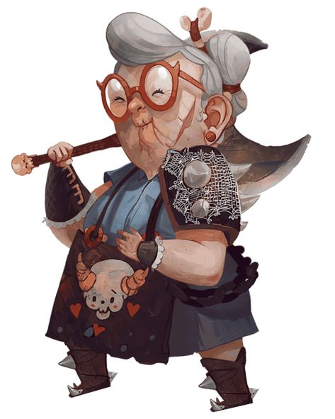 Old Lady Spine Animations on Behance Mayor Character Design, Barbarian Dnd, Dragon Bones, Baba Jaga, Dungeons And Dragons Characters, Dnd Art, Old Woman, Fairy Godmother, 2d Animation