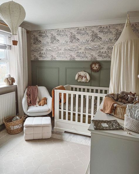 Cottage Nursery Room Inspiration, Simple Boy Nursery, Sage Green Baby Nursery, Green Boy Nursery, Nursery Sage Green, Neutral Nursery Themes, Light Green Nursery, Nursery 2024, Sage Green Nursery