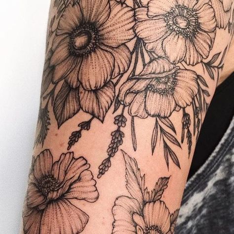 Linework Sleeve, Yg Tattoos, Floral Tattoo Shoulder, Tattoo Shoulder, Wildflower Tattoo, London Tattoo, Delicate Tattoo, Sleeve Ideas, Botanical Tattoo