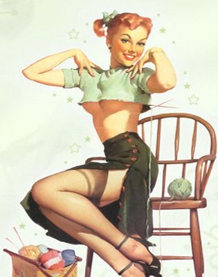 Vintage Pinup Moda Pin Up, Arte Pin Up, 50s Pin Up, Pinup Vintage, Pin Up Vintage, Pin Up Girl Vintage, Knitting Pin, Gil Elvgren, Pin Up Posters