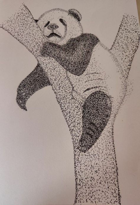 Stippling Art Nature, Stippling Art Portraits, Pointillism Art Projects, Burung Kakatua, Stippling Drawing, Lazy Panda, Animal Art Projects, Stippling Art, Fruits Drawing