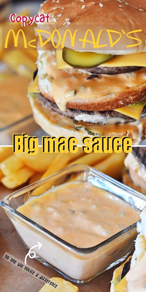 Big mac Sauce CopyCat Recipe. This big mac sauce recipe will take your burgers to the next level. Get your fast food fix at home with this stunning replica of the Big Mac. Copycat Mac Sauce, Mcdonald’s Hamburger Sauce, How To Make Mac Sauce, Mcdonald’s Big Mac Sauce Recipe, Copycat Big Mac Sauce Mcdonald's, Mcdonald’s Sauce, Mcdonald’s Big Mac Sauce, Mac Sauce Mcdonalds, How To Make Big Mac Sauce