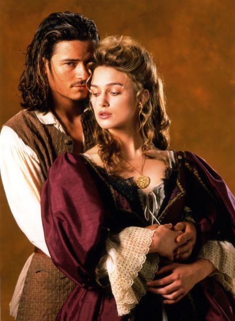 Elizabeth swann and Will Turner Keira Knightley Pirates, Elisabeth Swan, Will And Elizabeth, Elizabeth Swann, Elizabeth Turner, Keira Knightly, Pirate Life, Orlando Bloom, Movie Couples