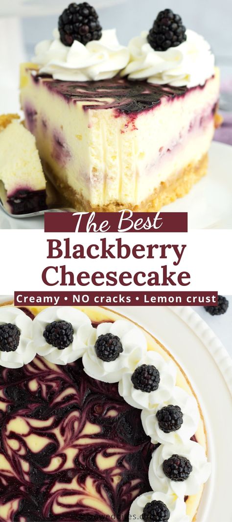 Blackberry Dessert, Blackberry Sauce, Blackberry Cheesecake, Golden Oreo, Cheesecake Recipes Classic, Baked Cheesecake, Blackberry Recipes, Oreo Cookie Crust, Vanilla Cheesecake