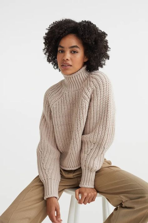 H&M Fall Must Haves 2022 Beige Knit Dress, Oversized Cowl Neck Sweater, Oversized Grey Sweater, Boots Jeans, Fall Must Haves, Boxy Sweater, Ladies Turtleneck Sweaters, Grey Knit Sweater, Knit Turtleneck Sweater