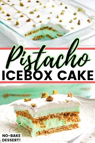 Pudding Icebox Cake, Pistachio Pudding Dessert, Pistachio Pudding Cake, Pistachio Dessert Pudding, Winter Desserts Easy, Pudding Desserts Recipes, Pistachio Dessert, Icebox Cake Recipes, Pistachio Recipes