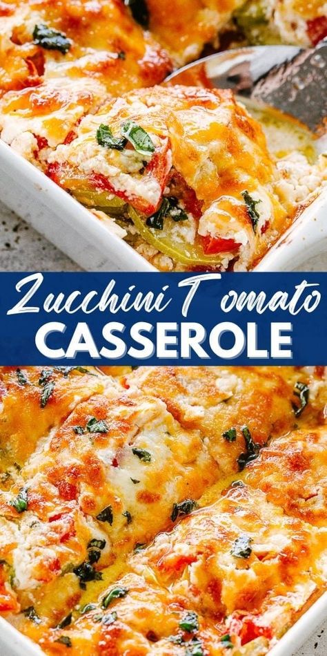 Zucchini Tomato Casserole, Zucchini Dinner, Tomato Casserole, Zucchini Dinner Recipes, Fruits Recipes, Zucchini And Tomatoes, Zucchini Casserole Recipes, Delicious Vegetarian Dinner, Vegetable Casserole Recipes