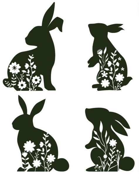 Hare Silhouette Design, Spring Silhouette, Rabbit Sillouhette, Easter Bunny Silhouette Printable, Bunny Outline, Rabbit Svg Free, Rabbit Clipart Black And White, Bunny Vector, Spring Equinox