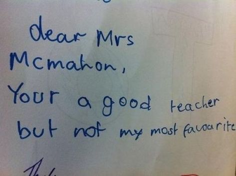 They gave credit where credit was due. | The 28 Funniest Notes Written By Kids In 2013 Funny Notes From Kids, Funny Kid Letters, Funny Notes, Kids Notes, Funny Note, Funny Letters, Letters For Kids, Mean People, Funny Messages