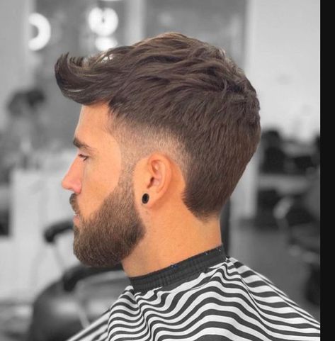 Mullet Hairstyle Mens With Beard, Mullet For Short Hair, Faded Mullet Men, Men Fade Haircut, Burst Fade Mullet, Haircut With Beard, Trendy Mullet, Mens Haircuts Thick Hair, Faded Haircut