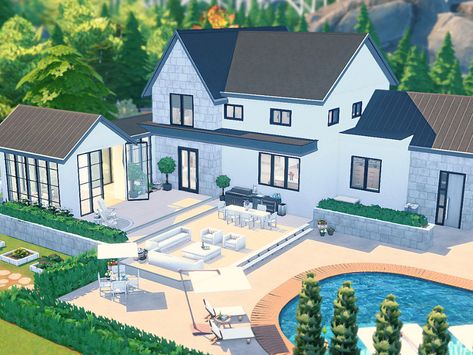 Dream Family Home, Cozy Winter Cabin, Sims 4 Gallery, Small Cottage Homes, Dream Mansion, Dinner Room, Sims Building, Modern Entryway, Dream Family