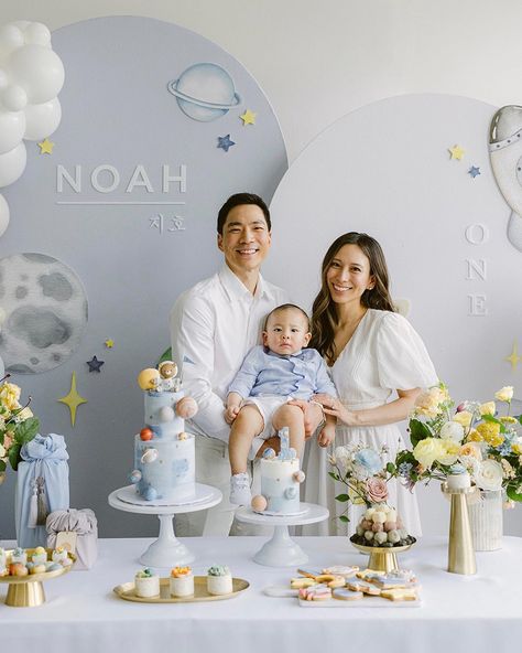 Noah Jiho’s Dohl 🥳🚀🎂 Celebrated Noah’s 1st birthday with our dear family and friends back in nyc, a place that will forever feel like home. Feeling incredibly grateful for all the amazing people in our lives and the love and support this past year. We couldn’t have done it without you. Noah 지호 — you are so so loved!! 🩵<br> <br> p.s. He was about to pick the phone, cried from all the clapping, then picked the stethoscope! 🩺📱 First Year Birthday Decoration Ideas, Dohl Decorations, Dohl Table First Birthdays, Doljabi 1st Birthdays, Dohl Korean First Birthday, Korean Dohl Party, Dohl Korean First Birthdays Boy, Dol Korean First Birthday, Dohl Korean First Birthdays Girl