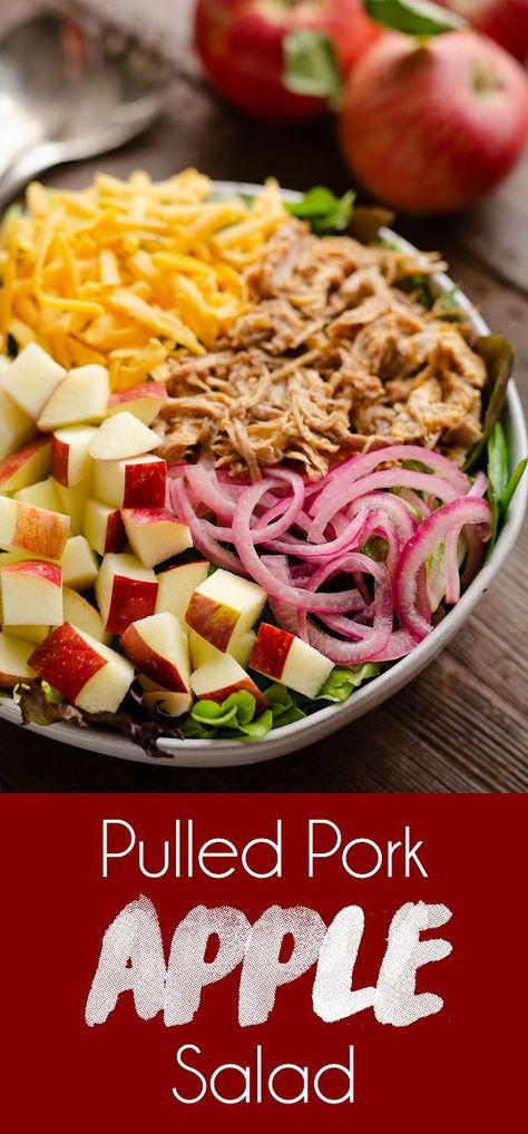 Leftover Dressing, Pulled Pork Salad, Pork Apple, Leftover Pulled Pork, Quick Pickled Onions, Pulled Pork Leftovers, Pork Salad, Quick Pickled, Dinner Salad