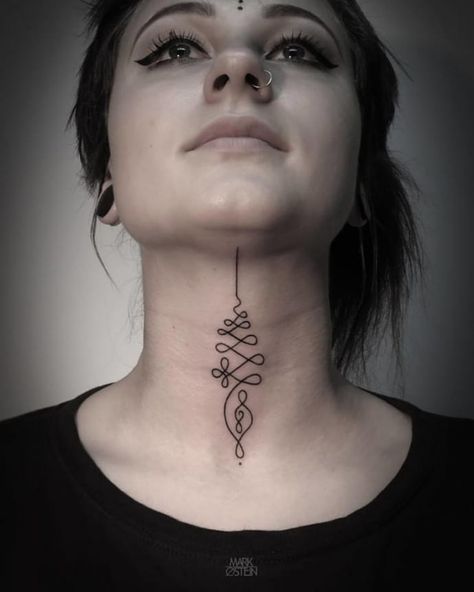 Cultured UNALOME Tattoo Symbol Designs Unalome Tattoos, Hipster Tattoo, Lotus Tattoo Design, Throat Tattoo, Unalome Tattoo, Neck Tattoos Women, Tattoo Trend, Tattoo Magazine, Stylish Tattoo