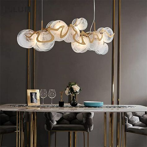 SXDS Dining Room Chandelier Glass Dining Room Lamp Bedroom Study Chandelier - - Amazon.com Curved Lamp, Dining Room Lamp, Round Pendant Light, Light Guide, Spot Design, Glass Ceiling Lights, Contemporary Chandelier, Lighting Guide, Room Lamp