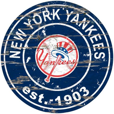 HSN Date Decor, New York Yankees Logo, Distressed Signs, Fan Sign, Yankees Logo, Mlb Logos, New York Yankees Baseball, Sports Signs, Metal Tree Wall Art