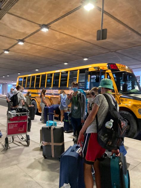 School bus, america, new york, travel, luggage, people, crowd, friends, School Field Trips Aesthetic, School Trip To Paris, Bus School Trip, Exchange Student Aesthetic Spain, School Field Trip Aesthetic, School Trip Aesthetic Bus, Bus Trip Aesthetic, School Trip Bus, Class Trip Aesthetic