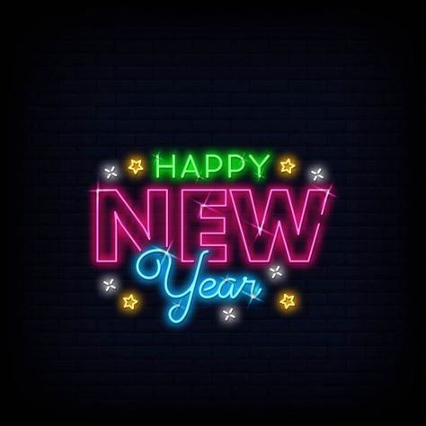 New Year Status, Youtube Quotes, New Instagram Logo, Black Bg, Neon Text, Black Friday Sale Banner, Happy New Year Photo, Happy New Year Wallpaper, Text Poster