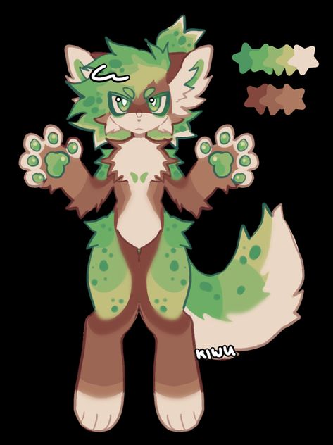 Cool Fursona Species, Green Fursona, Ref Sheet Oc, Fursona Poses, Toffuxx Art, Unique Fursona, Fursona Ref Sheet Base, Species Reference Sheet, Bear Fursona