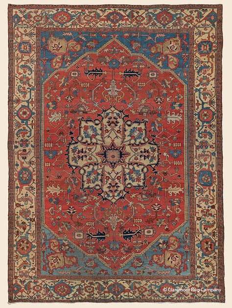 SERAPI, Northwest Persian - Claremont Rug Co. Antique Rugs Persian Carpet, Rugs Persian, Iranian Carpet, Persian Rug Designs, Persian Art Painting, Persian Carpets, Rug Designs, Persian Art, Heriz Rugs