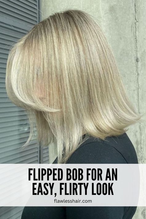 Flipped Bob Flip Ends Hairstyle, Flipped Bob, Hair For Women Over 50, A Line Haircut, Shoulder Length Hairstyles, Vintage Curls, Messy Curls, Low Maintenance Haircut, Slimmer Face