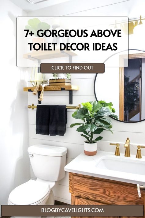 7 above toilet decor ideas Bathroom Wall Decor Ideas Above Toilet, Over Toilet Decor Ideas, Toilet Shelves Ideas, Top Of Toilet Decor Ideas, Bathroom Above Toilet Decor, Behind Toilet Shelves, Bathroom Floating Shelves Above Toilet, Above The Toilet Ideas, Towel Rack Above Toilet