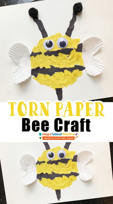 Bumblebee Crafts For Preschoolers, Bumble Bee Projects For Preschool, Bee Craft For Toddlers, Bumble Bee Preschool Craft, Bees Arts And Crafts, Bumble Bee Activities For Toddlers, Bumblebee Art For Toddlers, Bumble Bee Art For Toddlers, Bee Crafts For Toddlers