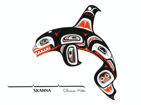 Orca Rattle - Barry Herem and Jimmy Wright prints - RAND AFRICAN ART Native American Orca Tattoo, Haida Orca Tattoo, Native Orca Tattoo, Pacific Northwest Indian Art, Tlingit Tattoo, Tatouage Haida, Haida Tattoo, Arte Haida, Orca Art