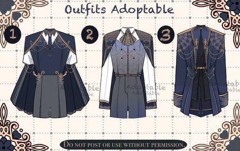 Fantasy Clothing Art Male, Outfit Rules, Adoptable Outfit, Manga Clothes, Clothing Sketches, Clothing Design Sketches, Drawing Anime Clothes, Dress Design Sketches, Anime Dress