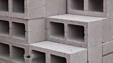 What is the weight of a cinder block? | Reference.com Cinder Block Paint, Concrete Building Blocks, Limestone Block, Concrete Masonry Unit, Recycled Concrete, Masonry Blocks, Garage Construction, Types Of Bricks, Types Of Concrete