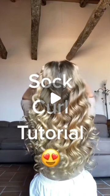 Fluffy Sock Hair Hack, Curl Long Hairstyles, How To Curl Hair With Socks Tutorial, Sock Twist Curls, Fuzzy Sock Hair Trick, How To Sock Curls, Over Night Sock Curls, Sock In Hair Curls, Cold Curls Hair