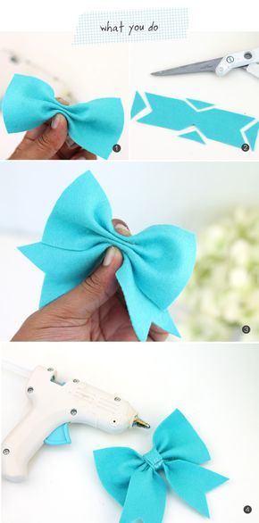 DIY Easy Felt Bows | Laço de feltro Baby Diy Sewing, Make A Bow, Diy Bows, Felt Bows, Costura Diy, Bow Tutorial, Baby Diy, Fashion Diy, Diy Hair Bows