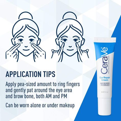 CeraVe Eye Repair Cream | Under Eye Cream for Dark Circles and Puffiness | Suitable for Delicate Skin Under Eye Area | 0.5 Ounce Cerave Eye Cream, Cerave Eye Repair Cream, Eye Repair Cream, Cream For Dark Circles, Under Eye Cream, Hydrating Eye Cream, Eye Cream For Dark Circles, Remove Dark Circles, Dark Circles Under Eyes