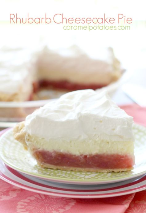 Rhubarb Cheesecake, Rhubarb Custard Pies, Rhubarb Custard, Slice Of Pie, Rhubarb Desserts, Cheesecake Pie, Rhubarb And Custard, Custard Pie, Rhubarb Recipes