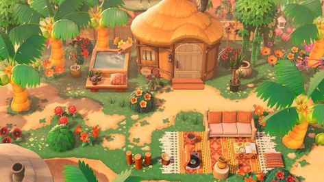 Tropical island Villagers, Custom Designs | Island Themes | Animal Crossing (ACNH) | Nookea Acnh Tropicore, Anch Ideas, Acnh Layout, Acnh Summer, Acnh Tropical, Acnh Beach, Urban Island, Animals Crossing, Animal Crossing Wild World