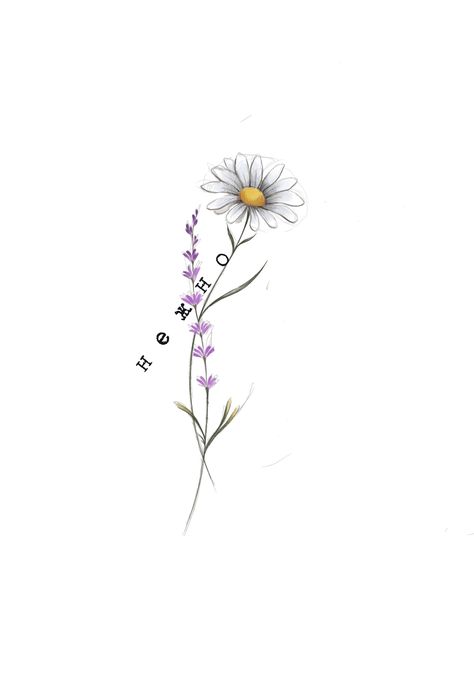 Gerber Daisy Tattoos For Women, Daisy Bee Tattoo, Daisy And Lavender Tattoo, Single Daisy Tattoo, Camomile Flower Tattoo, Daisy Tattoo Designs Drawings, Chamomile Flower Tattoo, Daisy Fine Line Tattoo, Daisy Flower Tattoo Designs