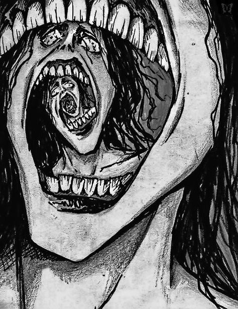 Art Sinistre, Art Bizarre, Creepy Drawings, Arte Grunge, Dark Art Drawings, Dark Art Illustrations, Scary Art, Creepy Art, Weird Art