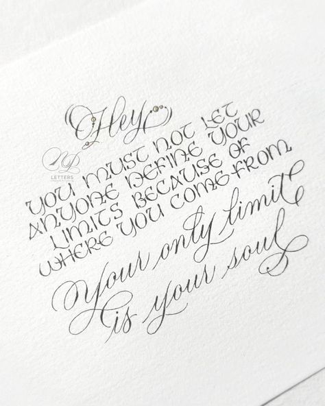 You must not let anyone define your limits because of where you come from. Your only limit is your soul ✨ My first post for pointed pen uncial script. I have some goals in this year, and being able to write with uncial script is one of them. I finally have some confidences to post it here 🤣 Nib: Hunt 22b Ink: Black Sumi Ink Paper: Artemedia watercolor paper -- 𝐍𝐏 𝐋𝐄𝐓𝐓𝐄𝐑𝐒 𝘓𝘪𝘷𝘦 𝘌𝘷𝘦𝘯𝘵 | 𝘞𝘦𝘥𝘥𝘪𝘯𝘨 | 𝘊𝘰𝘮𝘮𝘪𝘴𝘪𝘰𝘯 𝘊𝘰𝘯𝘵𝘢𝘤𝘵 𝘶𝘴 𝘵𝘰 𝘣𝘰𝘰𝘬 𝘰𝘶𝘳 𝘤𝘢𝘭𝘭𝘪𝘨𝘳𝘢 Uncial Script, Uncial Calligraphy, Sumi Ink, Pointed Pen, Typography Art, Post It, Your Soul, Watercolor Paper, You Must