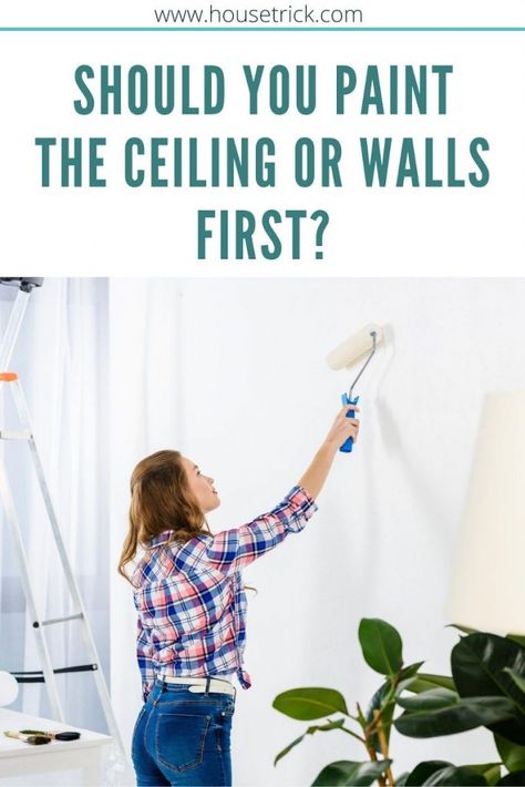 Prepping Ceiling For Paint, Paint Preparation Walls, Tips For Painting Ceilings, How To Paint The Ceiling, Ceiling Painting Tips, Should You Paint Ceiling Same As Walls, How To Paint A Ceiling, Ceilings And Walls Painted Same Color, Painting Ceilings And Walls Same Color