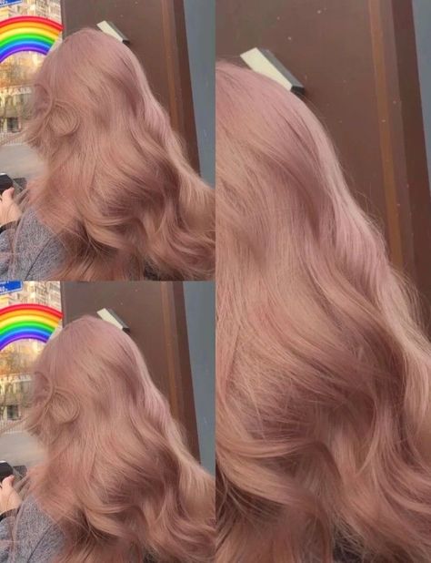 Pink Beige Hair Color, Brown Strawberry Hair, Strawberry Ash Blonde Hair, Rose Blonde Hair Color, Strawberry Beige Hair, Cool Toned Pink Hair, Beige Pink Hair, Ash Pink Hair, Pink Beige Hair